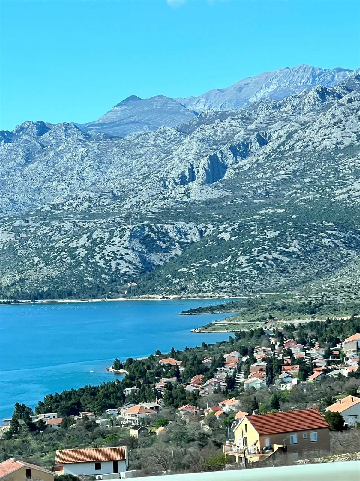 The Dalmatian coast of Croatia with the Velebit mountains